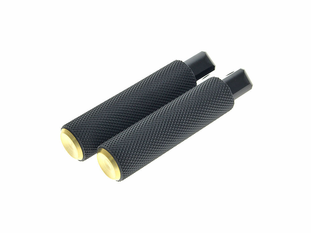 Knurled Fusion Footpegs - Brass. Fits Softail 2018up Rear Passenger.