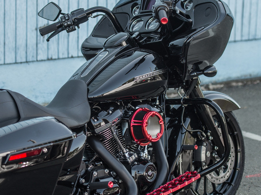 Knurled Fusion Shiftpeg - Red. Fits H-D.