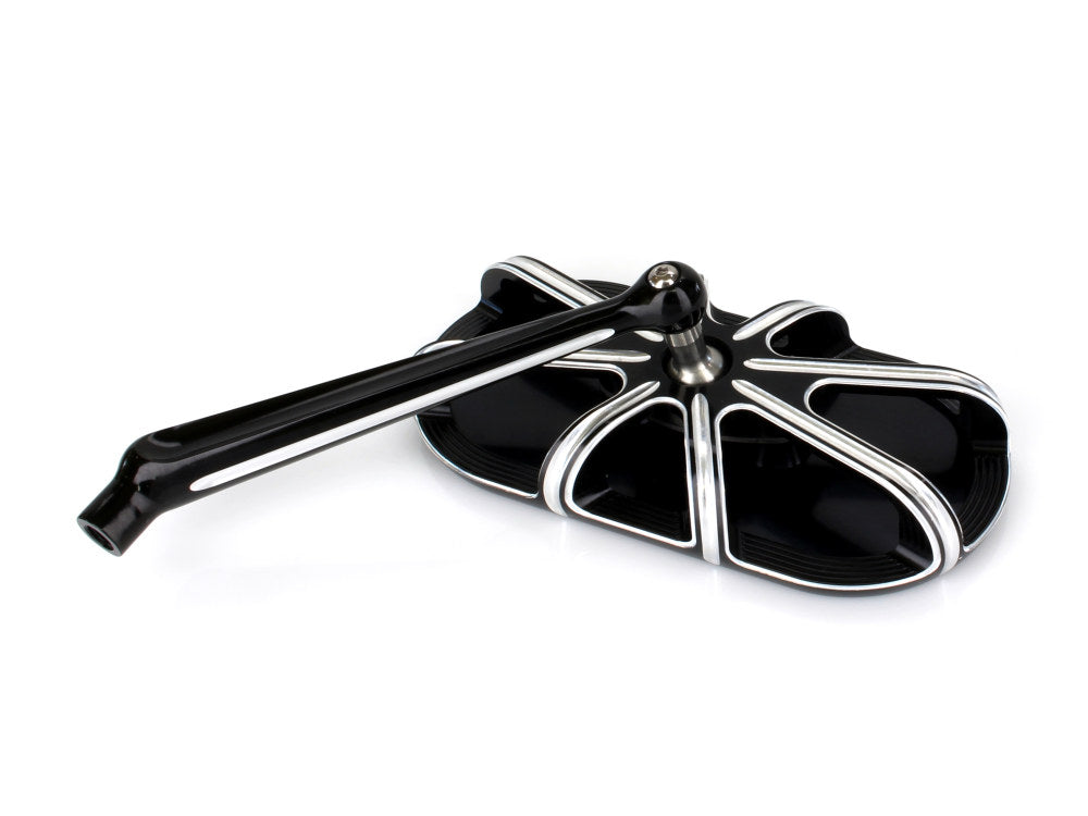 10-Gauge Caged Series Mirror - Black. Fits Left.