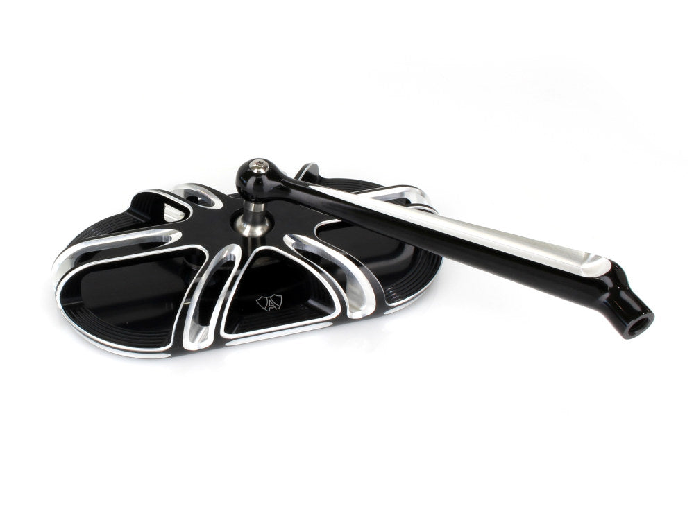 Deep Cut Caged Series Mirror - Black. Fits Right.