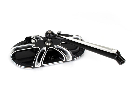 Deep Cut Caged Series Mirror - Black. Fits Right.