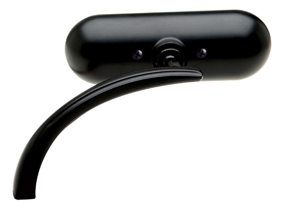 Mini Oval Mirror - Black. Fits Left.