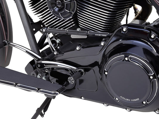 Beveled Shift Linkage Rod - Black. Fits Softail 1986up, Touring 1980up & Dyna Wide Glide 1993-2003