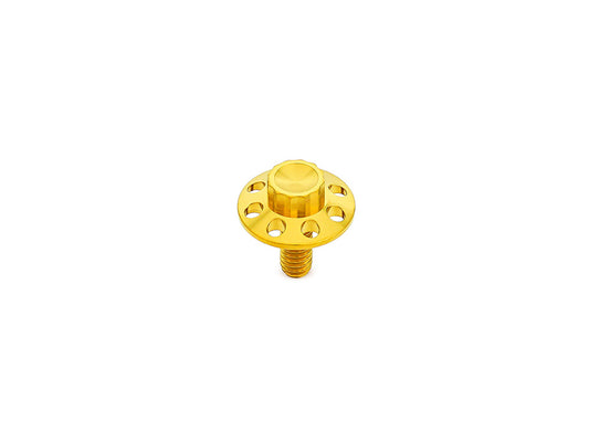 Titanium 12-Point 1/4in.-20 Seat Mount Screw - Gold. Fits H-D 1996up