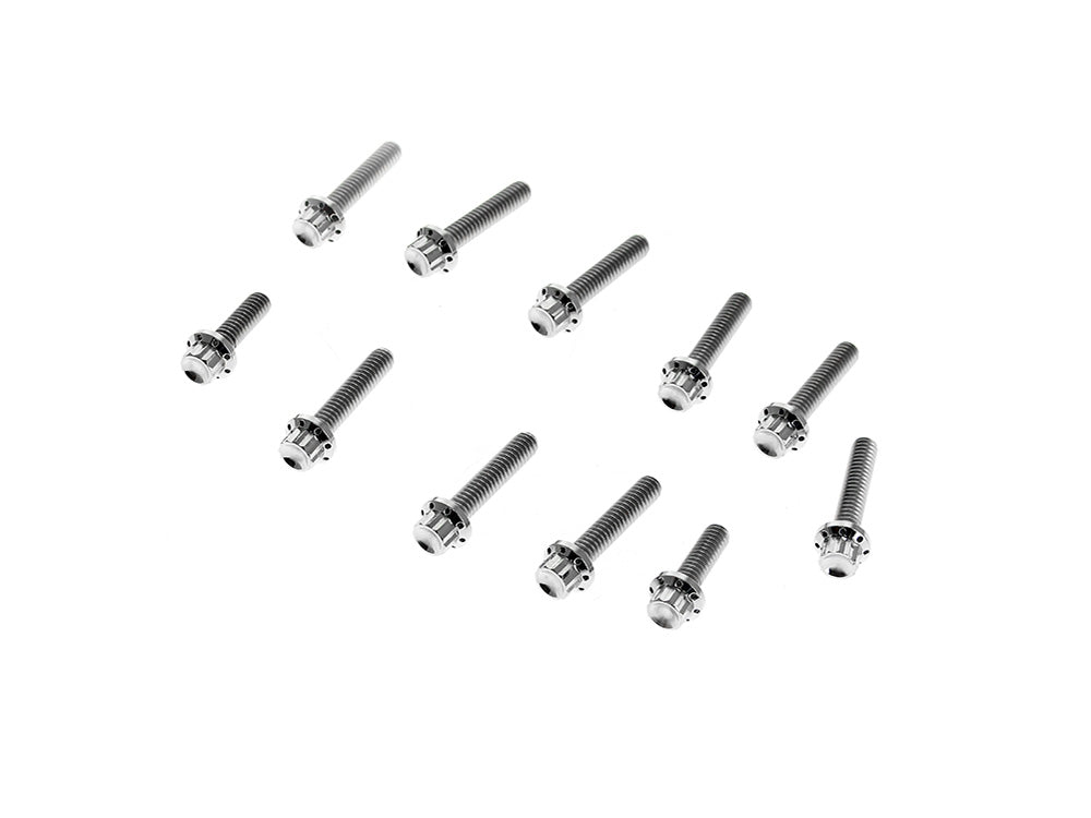 Titanium 12-Point Cam Cover Bolt Kit - Polished. Fits CVO Touring 2023up, Street Glide & Road Glide 2024up, Touring 2025up & Softail 2025up