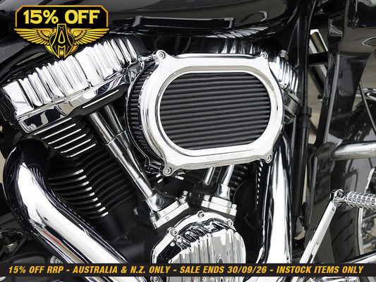 Stage 2 Oval Performance Air Cleaner Kit - Chrome. Fits Touring 2017-2024 & Softail 2018-2024