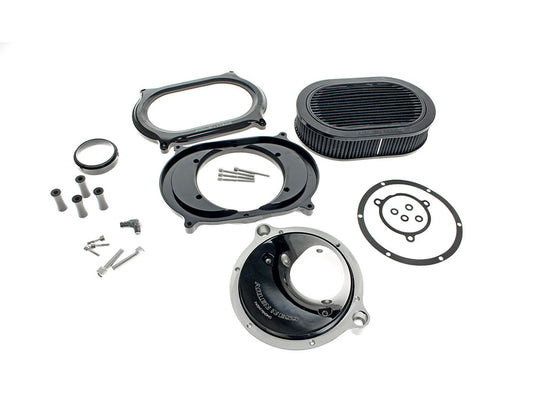 Stage 2 Oval Performance Air Filter Upgrade Kit - Carbon Fibre. Fits Touring 2017-2024 & Softail 2018-2024 with Ventilator/Oval Air Cleaner