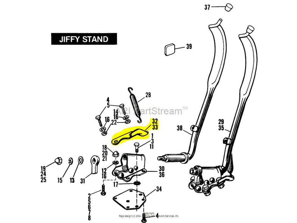 Jiffy Stand Spring Plate - Chrome. Fits Big Twin 1936-1985.