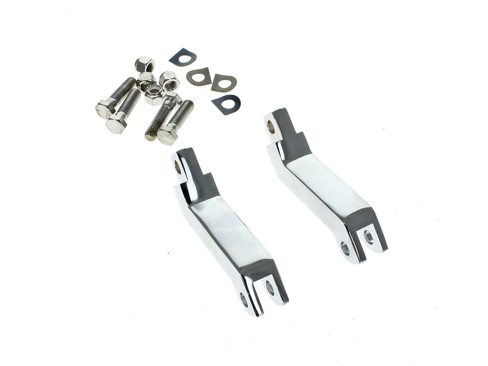 3-1/2in. Male Footpeg Extensions - Chrome. Fits Softail & Dyna Models with Forward Controls