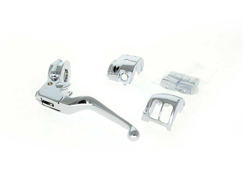 Handlebar Control Kit - Chrome. Fits Single Disc Softail 2011-2014 & Dyna 2012-2017
