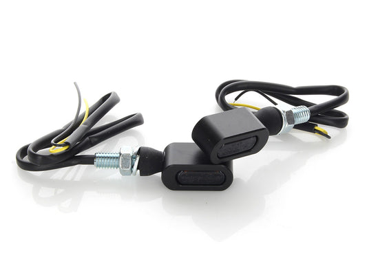 Slim Line LED Turn Signals - Black. Matches Front Under Perch Indicators.