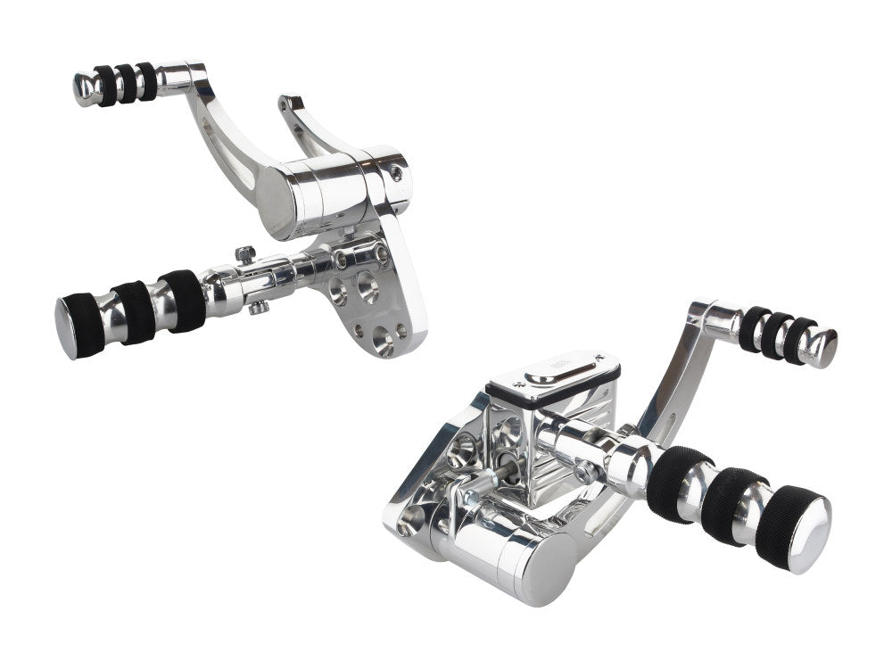 Standard Length Forward Controls - Polished. Fits Softail 1984-1999 & 4Spd Big Twins 1936-1986