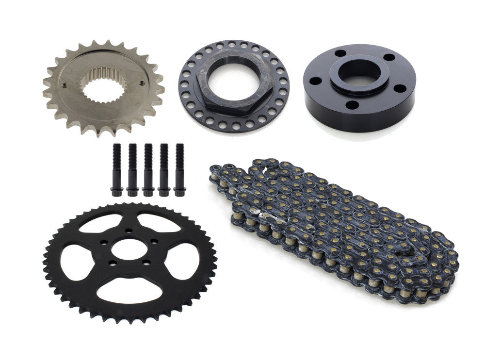 Rear Drive Belt to Chain Conversion. Fits Dyna 2006-2017. Black Rear Sprocket. Final Drive Ratio = 2.04:1