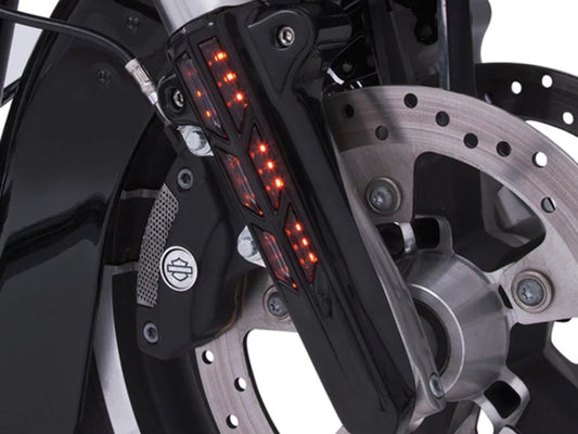 Forkini Lower LED Fork Leg Covers - Black. Fits Touring 2014up