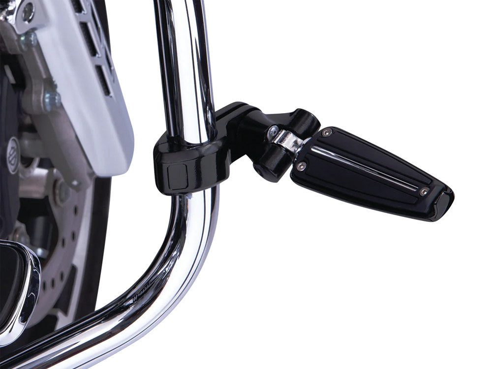 Footpeg Mounts with 1-1/4in. Hingeless Clamps - Black