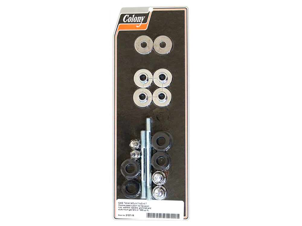 Fuel Tank Mount Kit - Chrome. Fits Sportster 1996-2003.