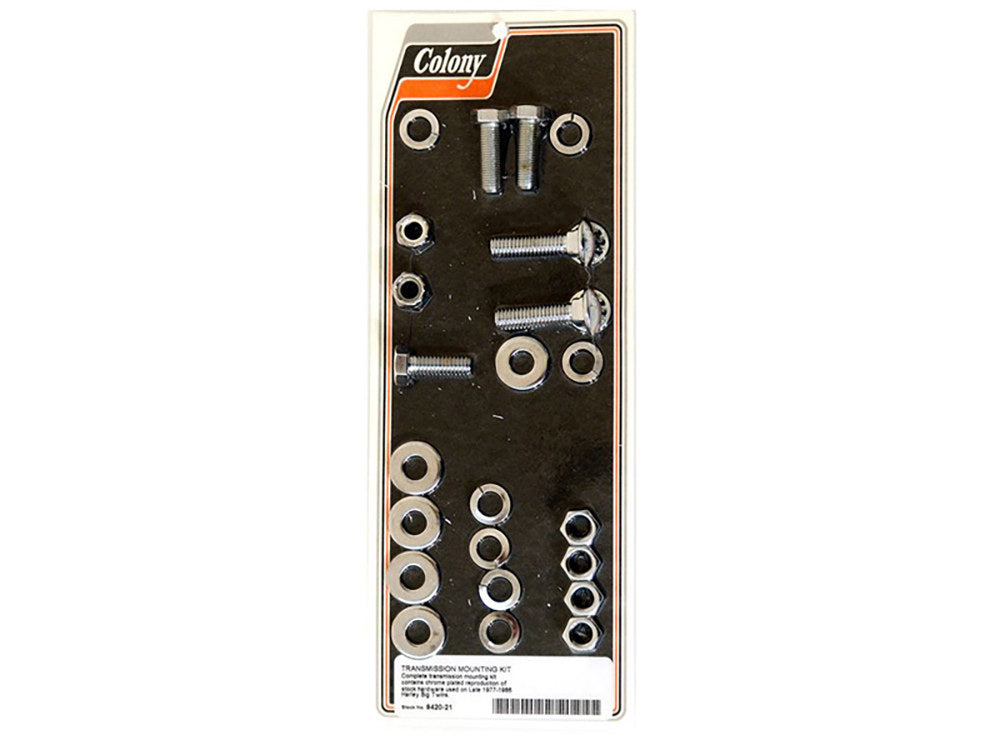 Transmission Mount Kit - Chrome. Fits Big Twin Late 1977-1986.