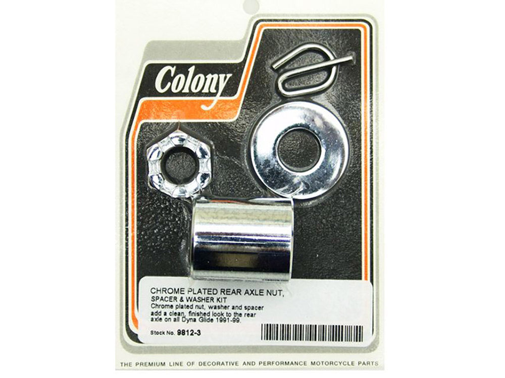 Rear Axle Spacer Kit - Chrome. Fits Dyna 1991-1999