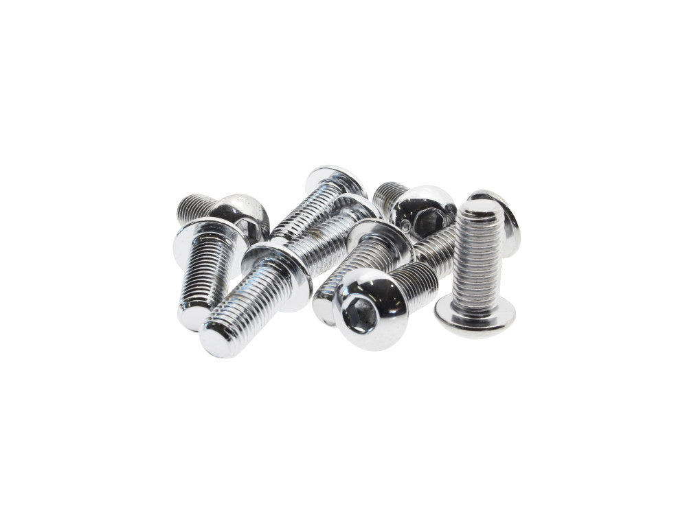 5/16-24 x 3/4in. UNF Button Head Allen Bolts - Chrome. Pack 10.
