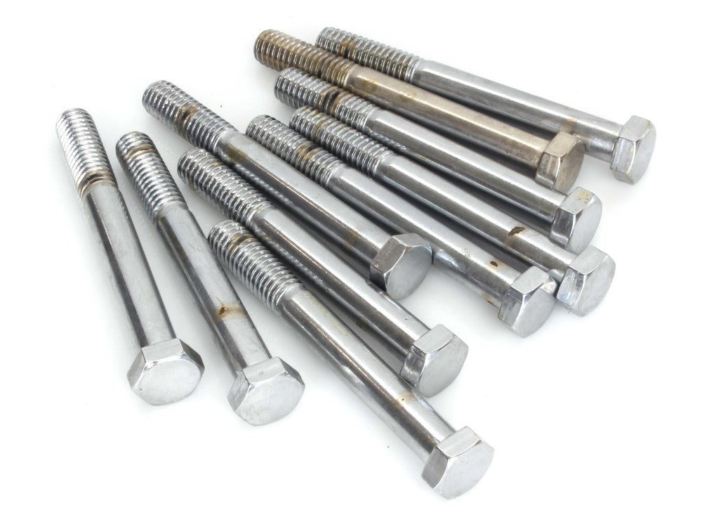 3/8-16 x 3-1/4in. UNC Hex Head Bolt - Chrome. Pack 10.