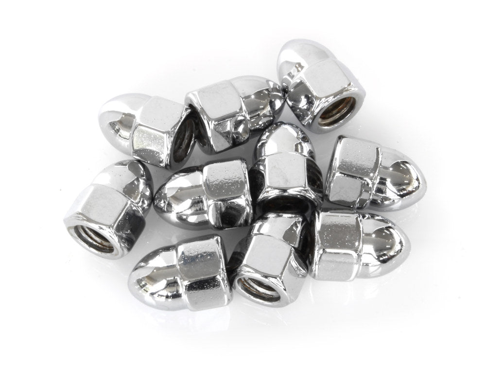 5/16-18 UNC Acorn OEM Style Nuts - Chrome. Pack 10.