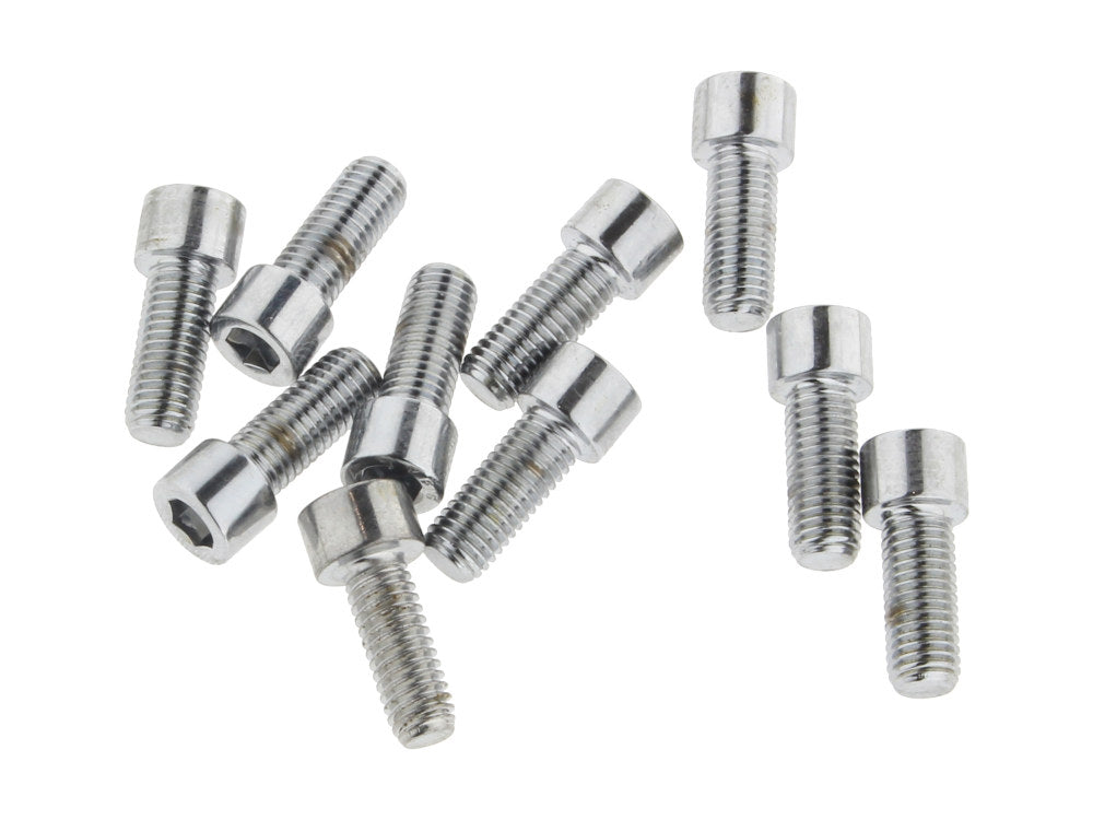 1/4-28 x 5/8in. UNF Polished Socket Head Allen Bolts - Chrome. Pack 10.