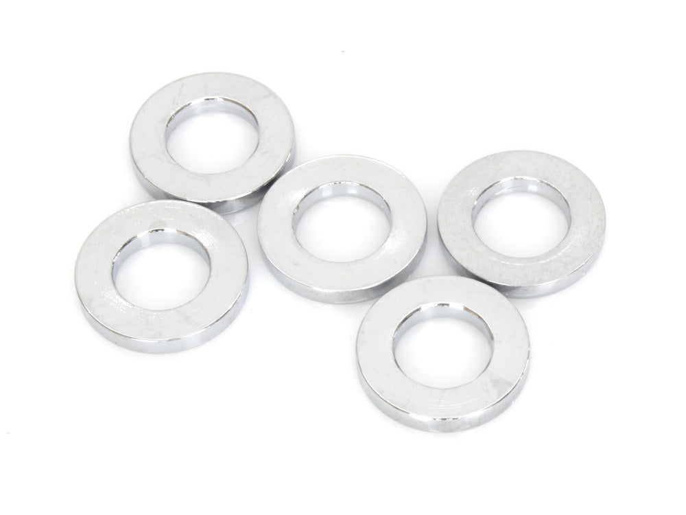1/2in. ID x 1/8in. Wide Steel Spacers - Chrome. Pack 5.