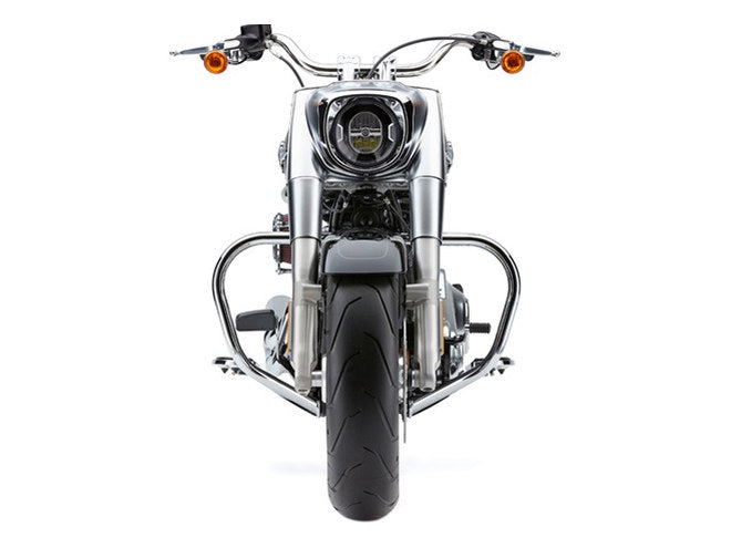 Engine Guard Freeway Bar - Chrome. Fits Softail Slim, Fat Bob, Deluxe, Sport Glide, Fat Boy, Heritage & Breakout 2018up.