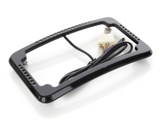 Curved Slick Signal Run, Turn, Brake & Number Plate Frame - Black. Fits Softail 1999-2010, FXD 1999-2017 & Sportster 1999-2021.