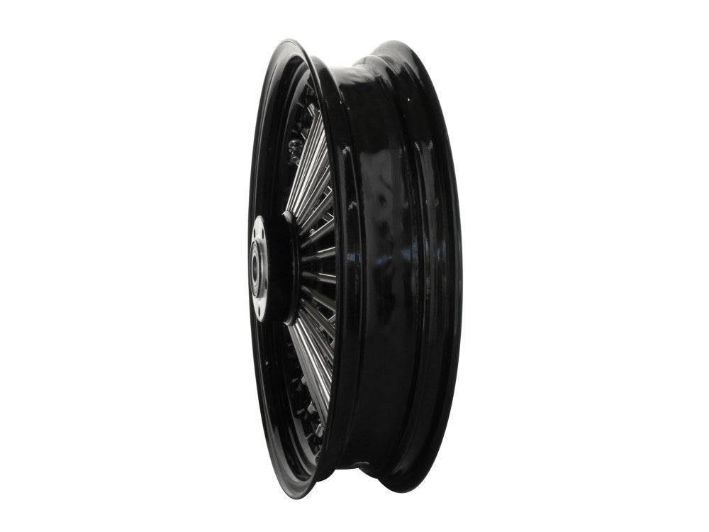 16in. x 3.5in. Mammoth Fat Spoke Rear Wheel - Gloss Black & Chrome. Fits Softail 2000-2007, Dyna 2000-2005, Sportster 2000-2004 & Touring 2000-2001.