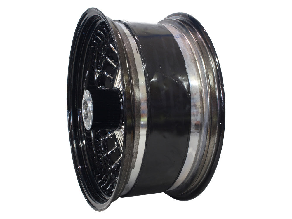 18in. x 8.5in. Mammoth Fat Spoke Rear Wheel - Gloss Black & Chrome. Fits Breakout, Fat Boy & FXDR 2018up Models with ABS.