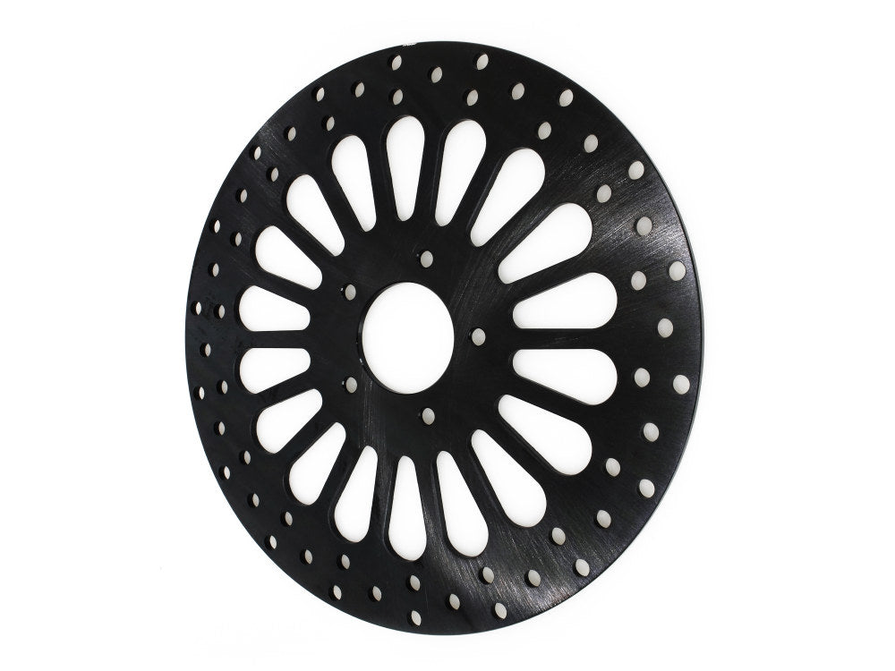 11.8in. Front Super Spoke SS2 Disc Rotor - Black. Fits Dyna 2006-2017, Softail 2015up, Sportster 2014-2021 & Some Touring 2008-2023