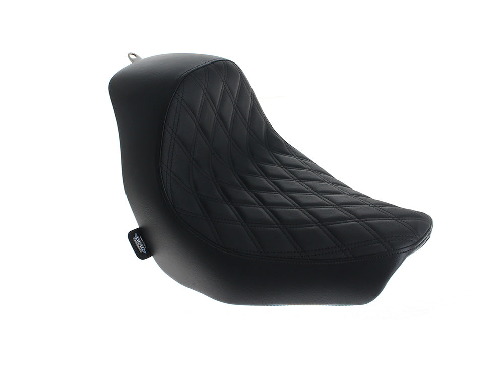 Solo Seat with Black Double Diamond Lattice Stitch. Fits Low Rider 2018up, Low Rider S 2020up & Low Rider ST 2022up