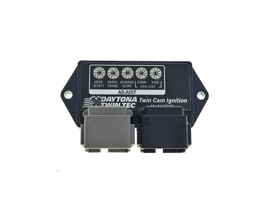External Ignition Module with Two Plugs. Fits Twin Cam 1999-2003 with Carburettor. Includes Wiring Harness.
