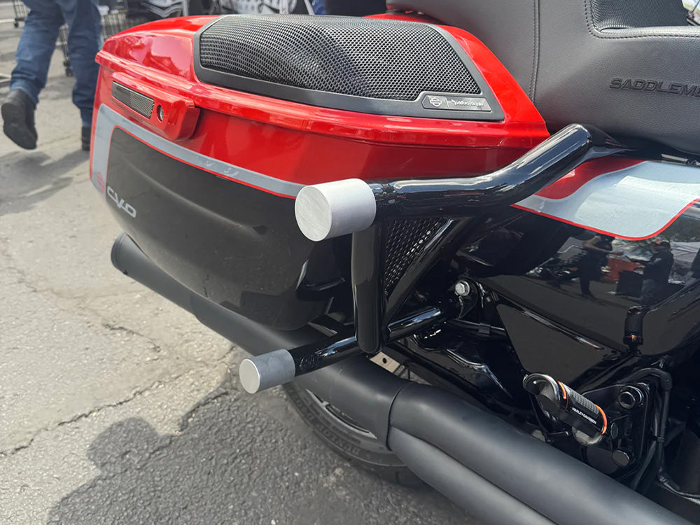 Road Warrior Rear Crashbars - Gloss Black. Fits Touring 2024up