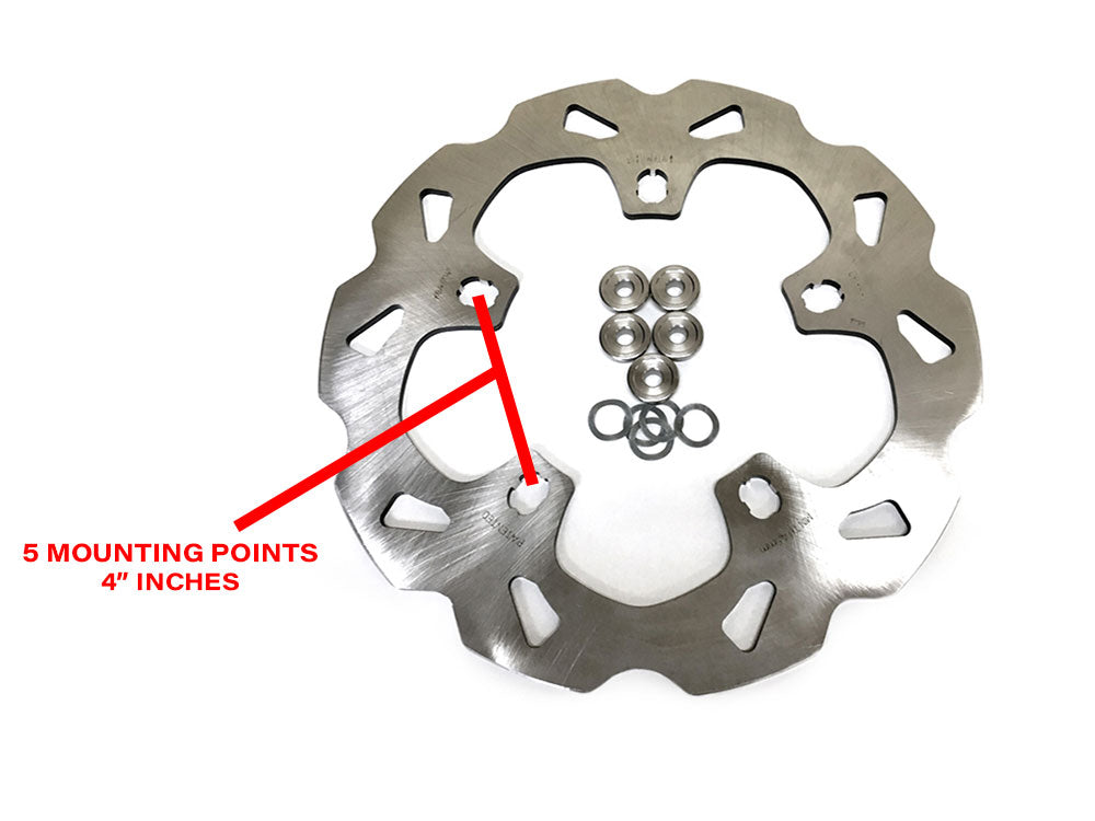 11.8in. Front Wave Disc Rotor - Stainless Steel. Fits Touring 2014-2023 with OEM Wheel.