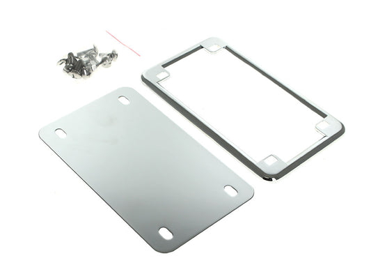 Number Plate Frame with 4in. x 7in. Backing Plate - Chrome