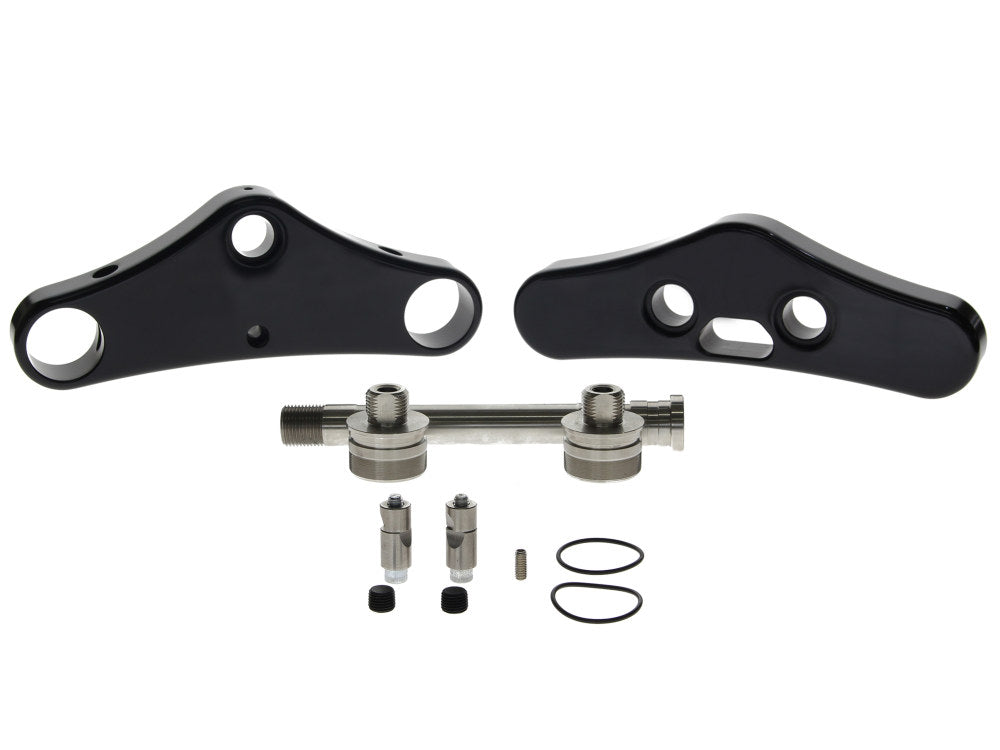 5 Degree Raked Wide Glide Conversion Triple Tree Kit - Black. Fits Rocker 2008-2010 with 23in. Wheel Conversion.