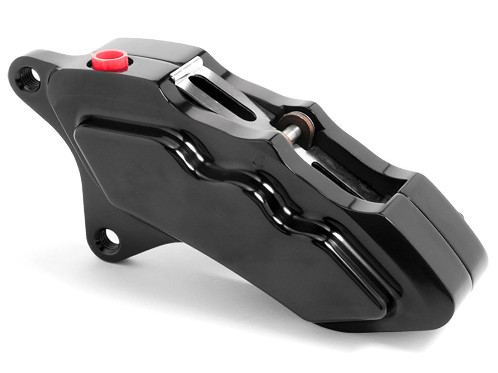 Left Hand Front 6 Piston Caliper - Black. Fits most Big Twin 1984-1999 & Sportster 1984-1999 Models with 11.5in. Disc Rotor.