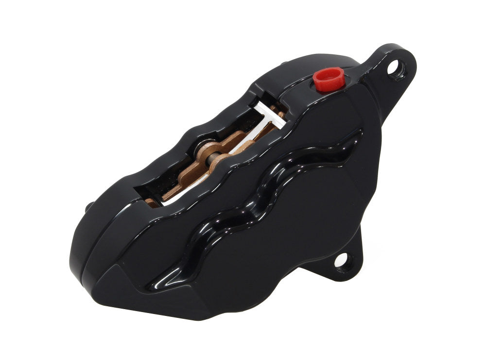 Right Hand Front or Rear 4 Piston Caliper - Black. Fits H-D 1984-1999.