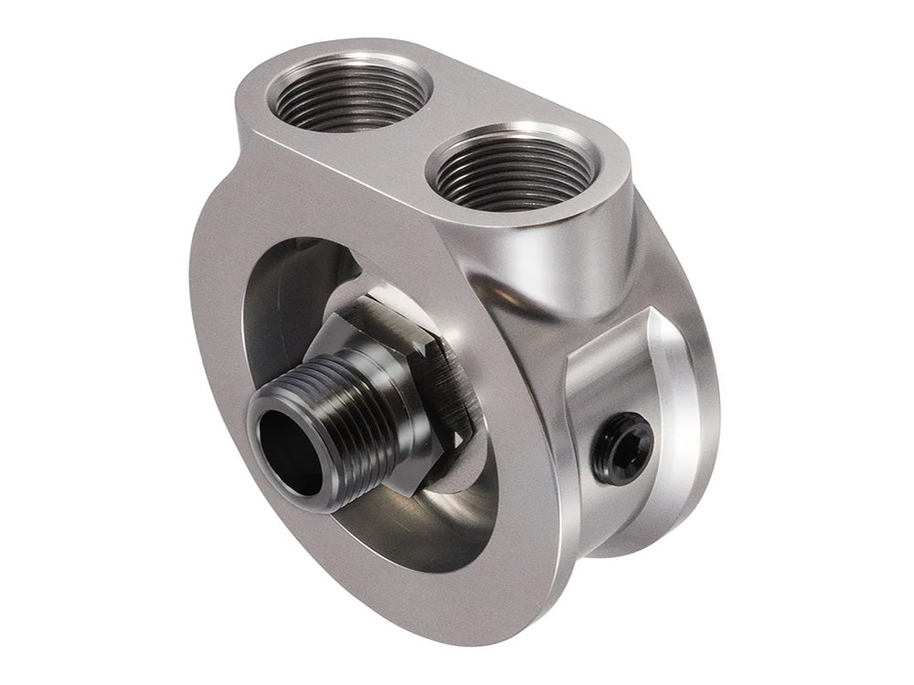 Oil Cooler Adaptor with By-pass. Fits Evolution Big Twin 1984-1999, Sportster 1986-2021 & Buell