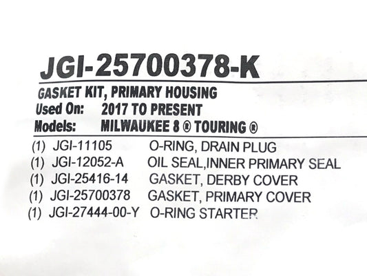 Primary Cover Gasket Kit. Fits Touring 2017up.