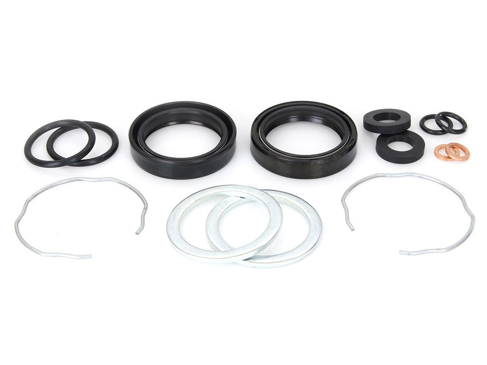 41mm Fork Seal Kit. Fits Softail 1984-2017, Dyna Wide Glide 1993-2005, Dyna Switchback 2012-2016, FXWG 1984-1986, Touring 1984-2013, Buell Thunderbolt 1999-2001, Lightning X1 2000-2002 & XB9S/XB9R 2003