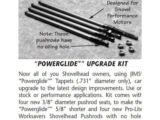 Powerglide Pushrod Upgrade Kit. Fits Shovel Power Glide Hydraulic Tappets.