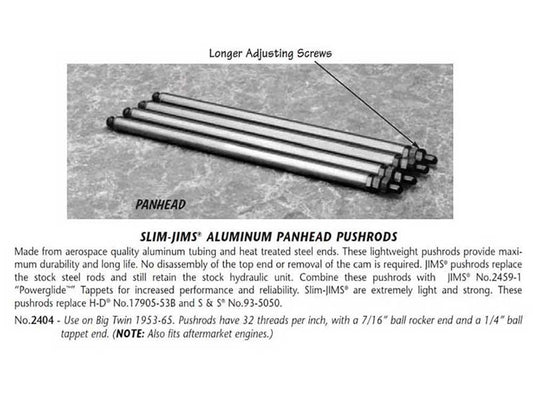 Adjustable Pushrods. Fits Panhead 1953-1965.