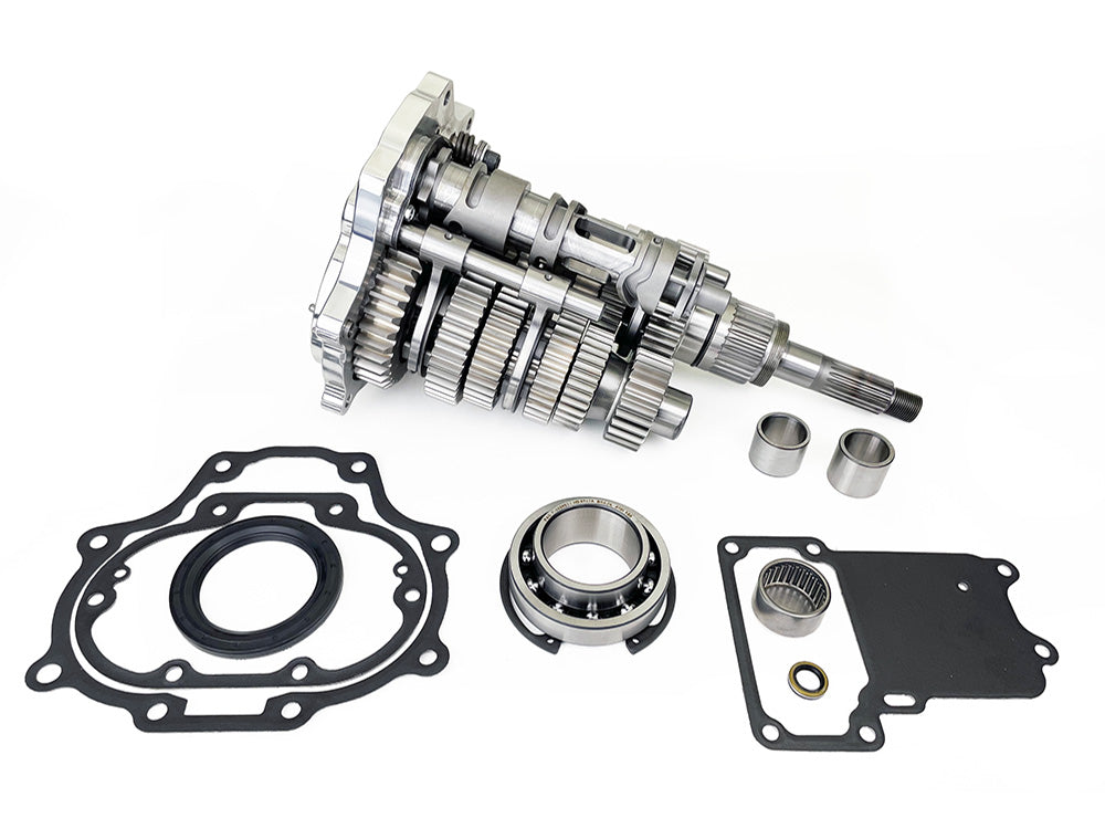 Fat 6Spd Super Gear Transmission Cassette - Polished Trapdoor. Fits Softail 2007-2017, Dyna 2006-2017 & Touring 2007-2016