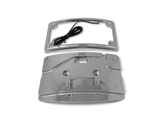 Curved Radius Number Plate Kit - Chrome. Fits CVO Touring 2023up & Street Glide & Road Glide 2024up