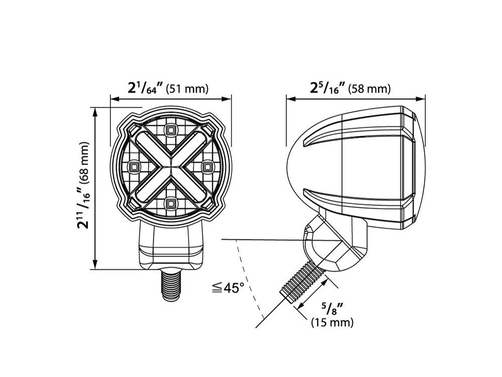 GT-02S LED Tailight Red Lens - Universal Fitment