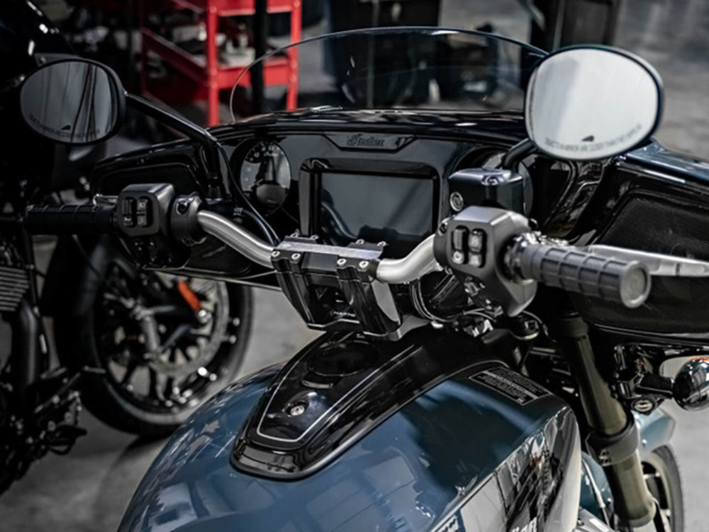 Hart Luck Riser Base & 3in. Iso Risers - Black. Fits Indian Chieftain 2025up