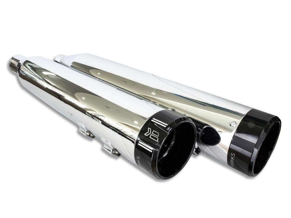 4-1/2in. Klassic Slip-On Mufflers - Chrome with Black End Caps. Fits Touring 2017up.